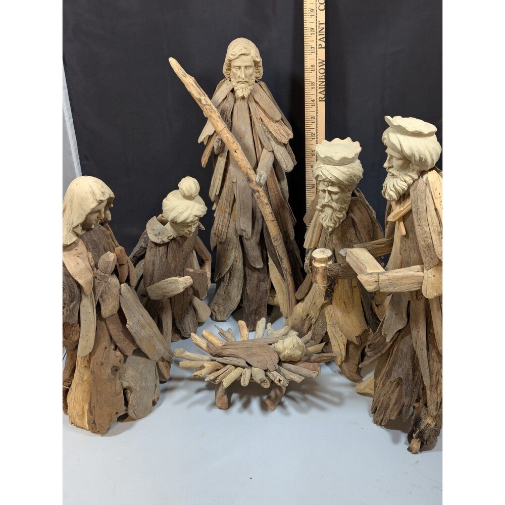 Large Handmade Driftwood Nativity Set-Christmas Decor-Wooden Nativity No 2 Alike